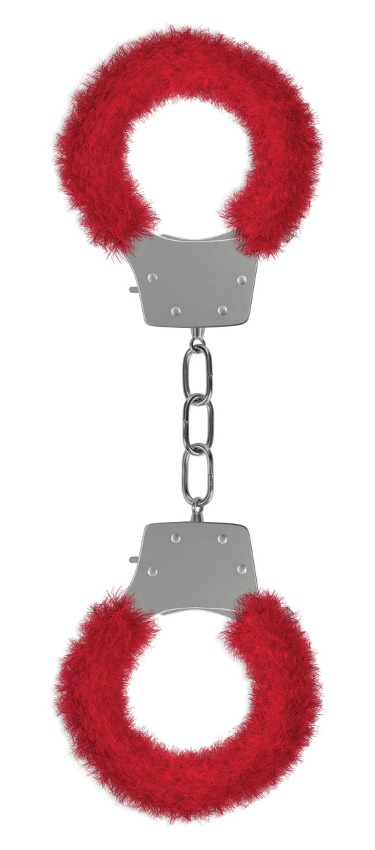 Pleasure Handcuffs Furry - Red OU-OU004RED