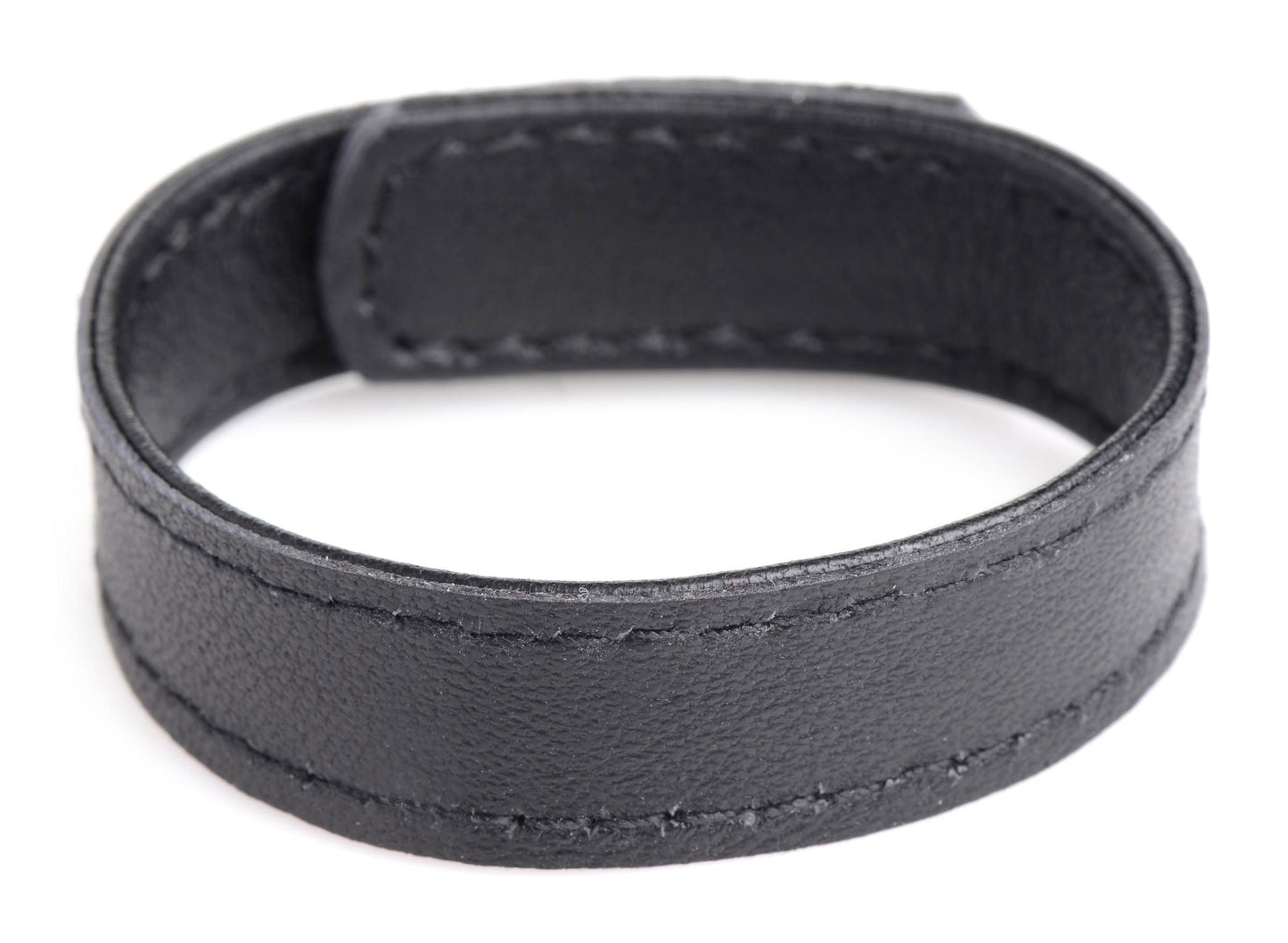 Leather and Velcro Cock Ring - Black STR-AG846-BLK