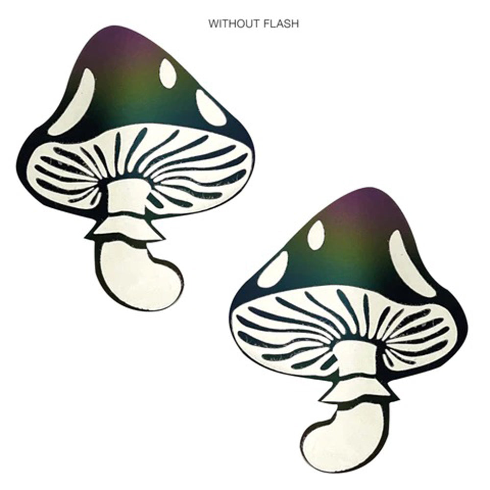 Rainbow Reflective Toadstool Nipple Cover Pasties NN-WHI-TOD-RBR